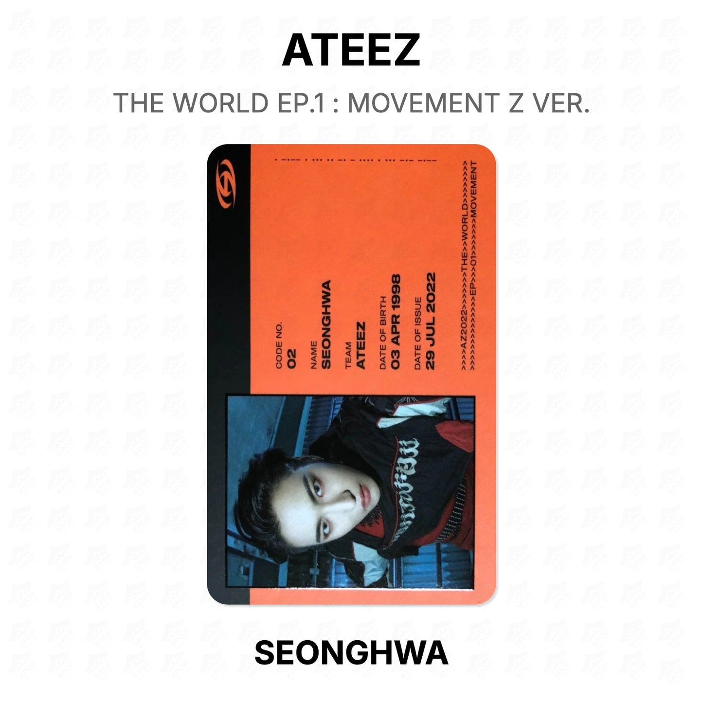 ATEEZ THE WORLD EP.1 : MOVEMENT Z VER. Official Photocard
