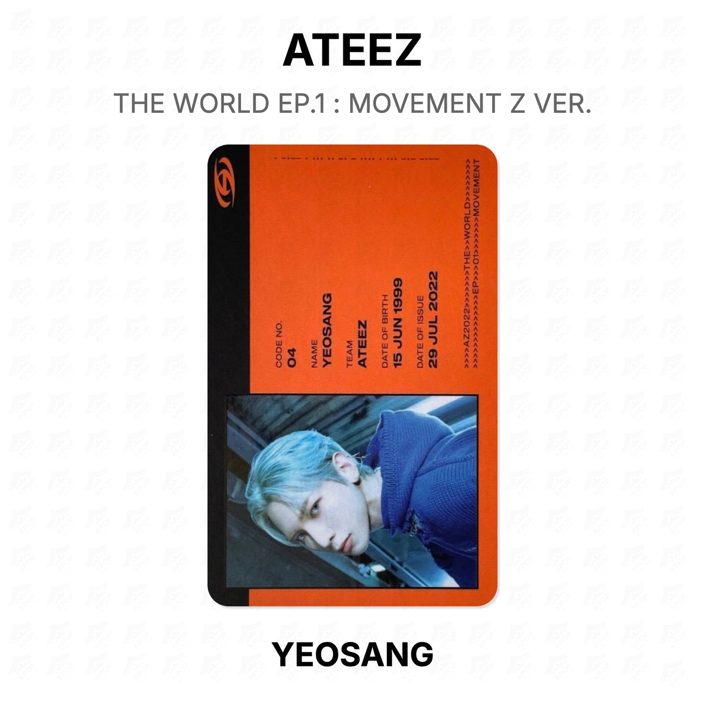 ATEEZ THE WORLD EP.1 : MOVEMENT Z VER. Official Photocard