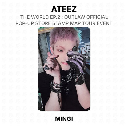 ATEEZ THE WORLD EP.2 : OUTLAW OFFICIAL POP-UP STORE STAMP MAP TOUR EVENT Offizielle Fotokarte