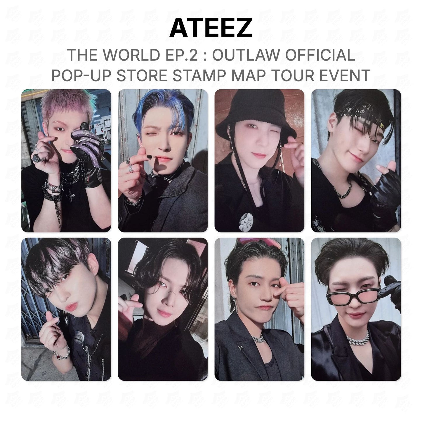 ATEEZ THE WORLD EP.2 : OUTLAW OFFICIAL POP-UP STORE STAMP MAP TOUR EVENT Offizielle Fotokarte