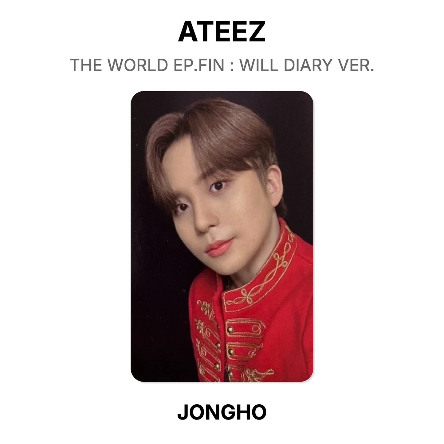 ATEEZ THE WORLD EP.FIN : WILL DIARY VER. photocard oficial