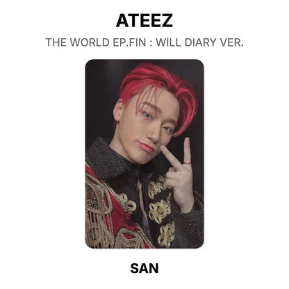 ATEEZ THE WORLD EP.FIN : WILL DIARY VER. photocard oficial