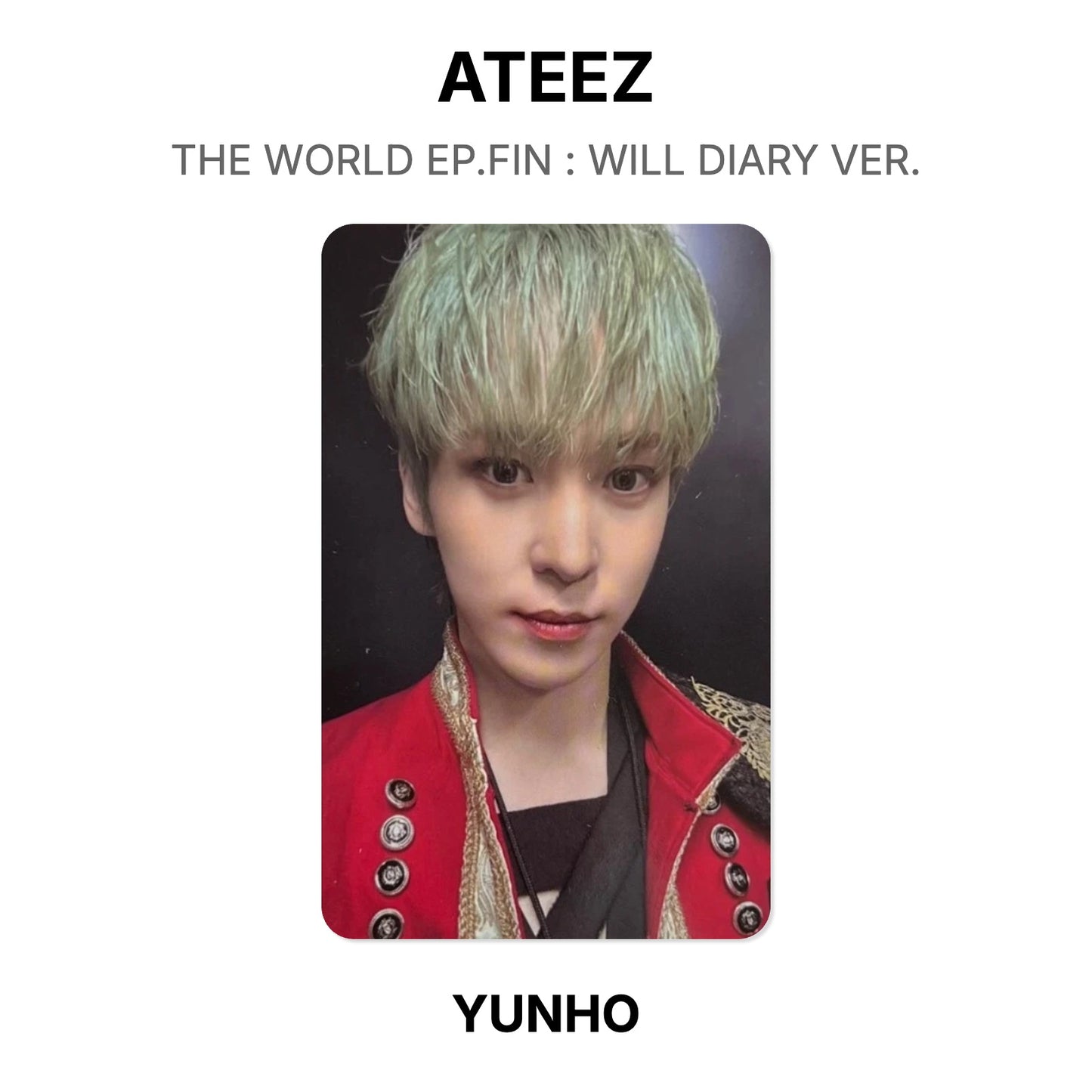 ATEEZ THE WORLD EP.FIN : WILL DIARY VER. photocard oficial