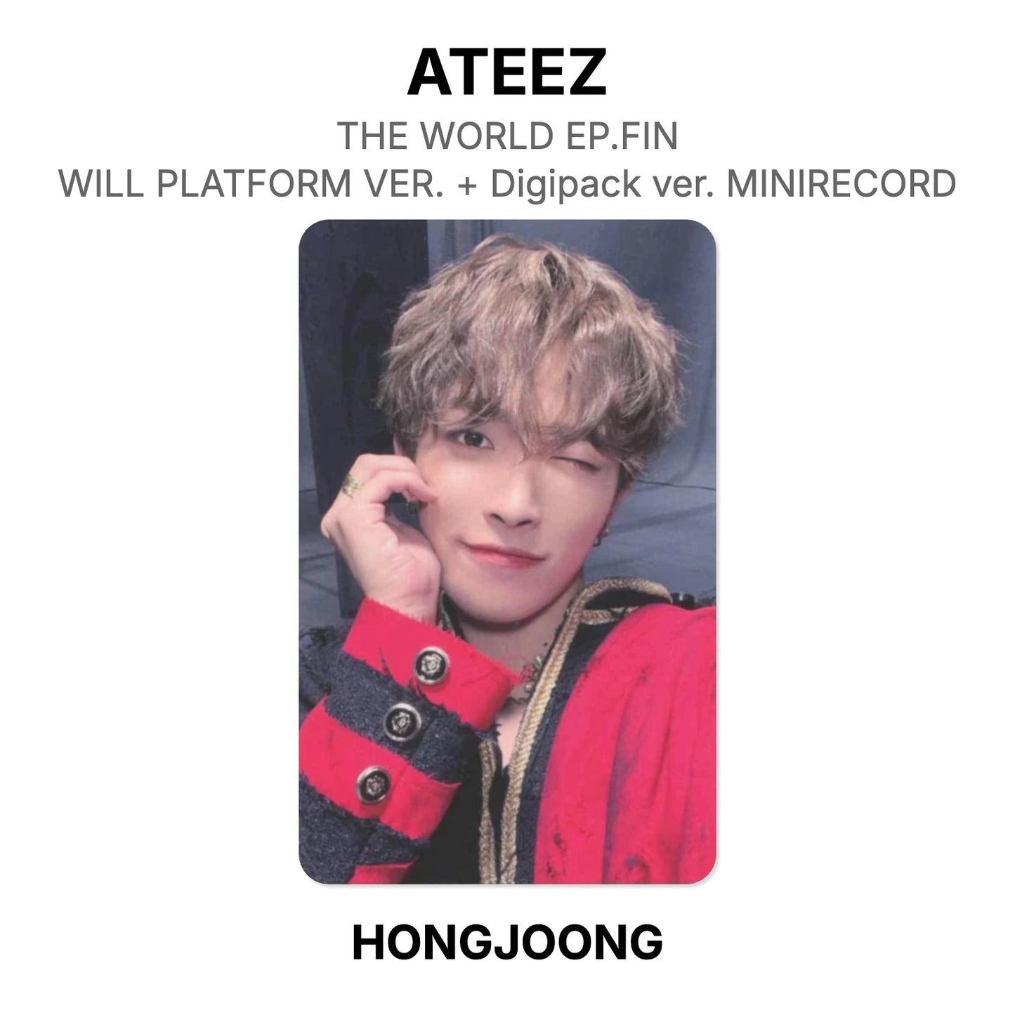 ATEEZ THE WORLD EP.FIN : WILL PLATFORM VER. + Digipack ver. MINIRECORD photocard oficial