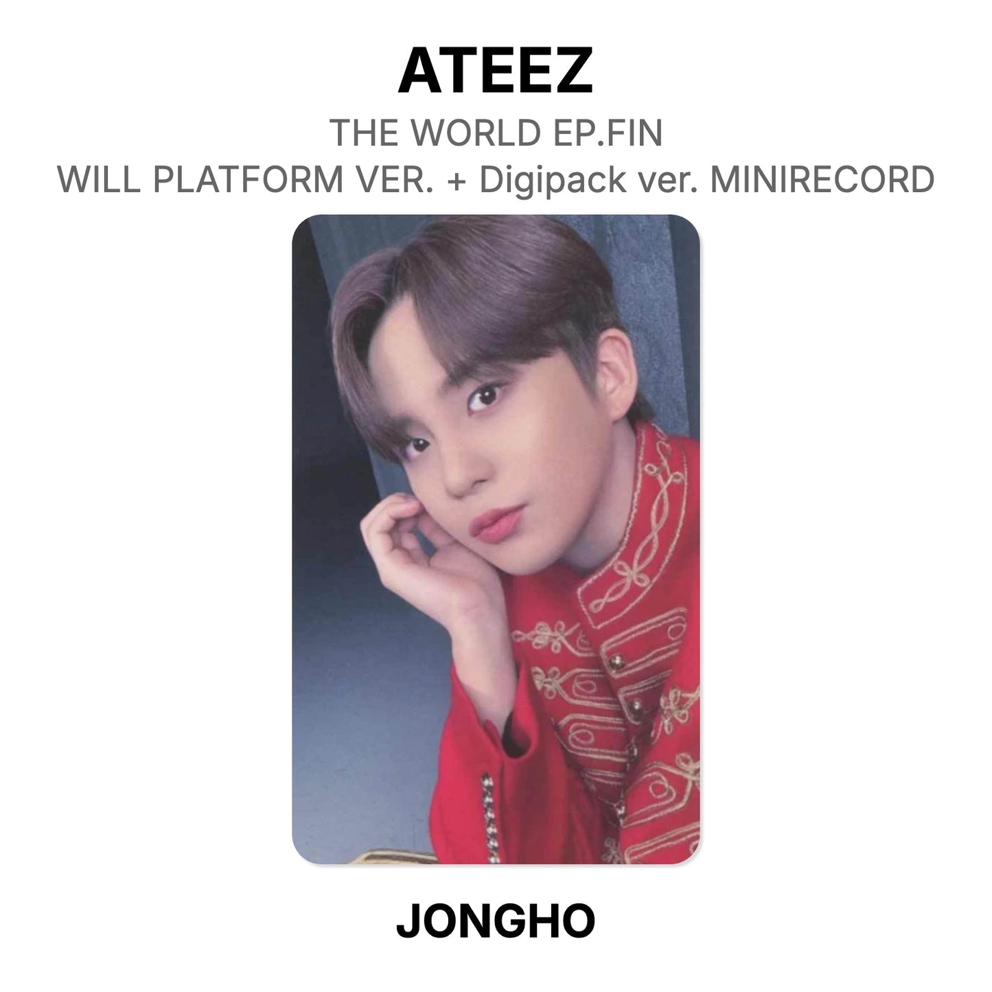 ATEEZ THE WORLD EP.FIN : WILL PLATFORM VER. + Digipack ver. MINIRECORD photocard oficial
