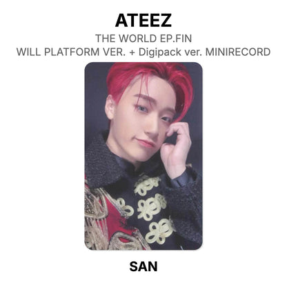ATEEZ THE WORLD EP.FIN : WILL PLATFORM VER. + Digipack ver. MINIRECORD photocard oficial
