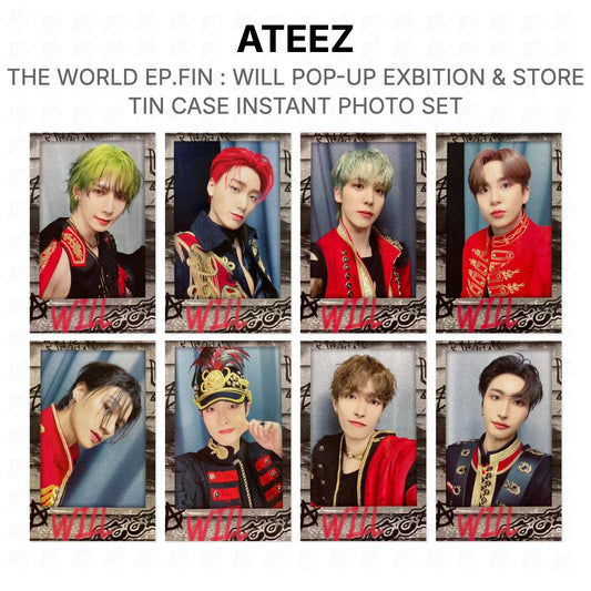 ATEEZ THE WORLD EP.FIN : WILL POP-UP EXBITION & STORE TIN CASE INSTANT PHOTO SET Official Photocard