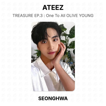 ATEEZ TREASURE EP.3 : One To All OLIVE YOUNG Offizielle Fotokarte