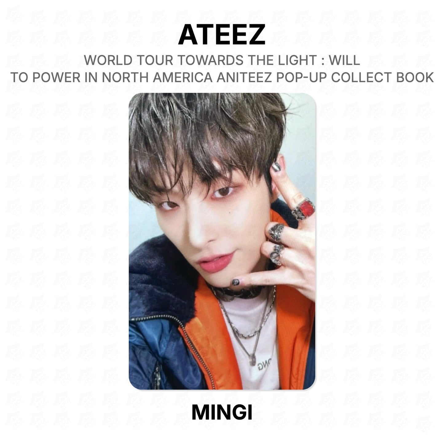 ATEEZ WORLD TOUR TOWARDS THE LIGHT : WILL TO POWER IN NORTH AMERICA ANITEEZ POP-UP COLLECT BOOK Official Photocard