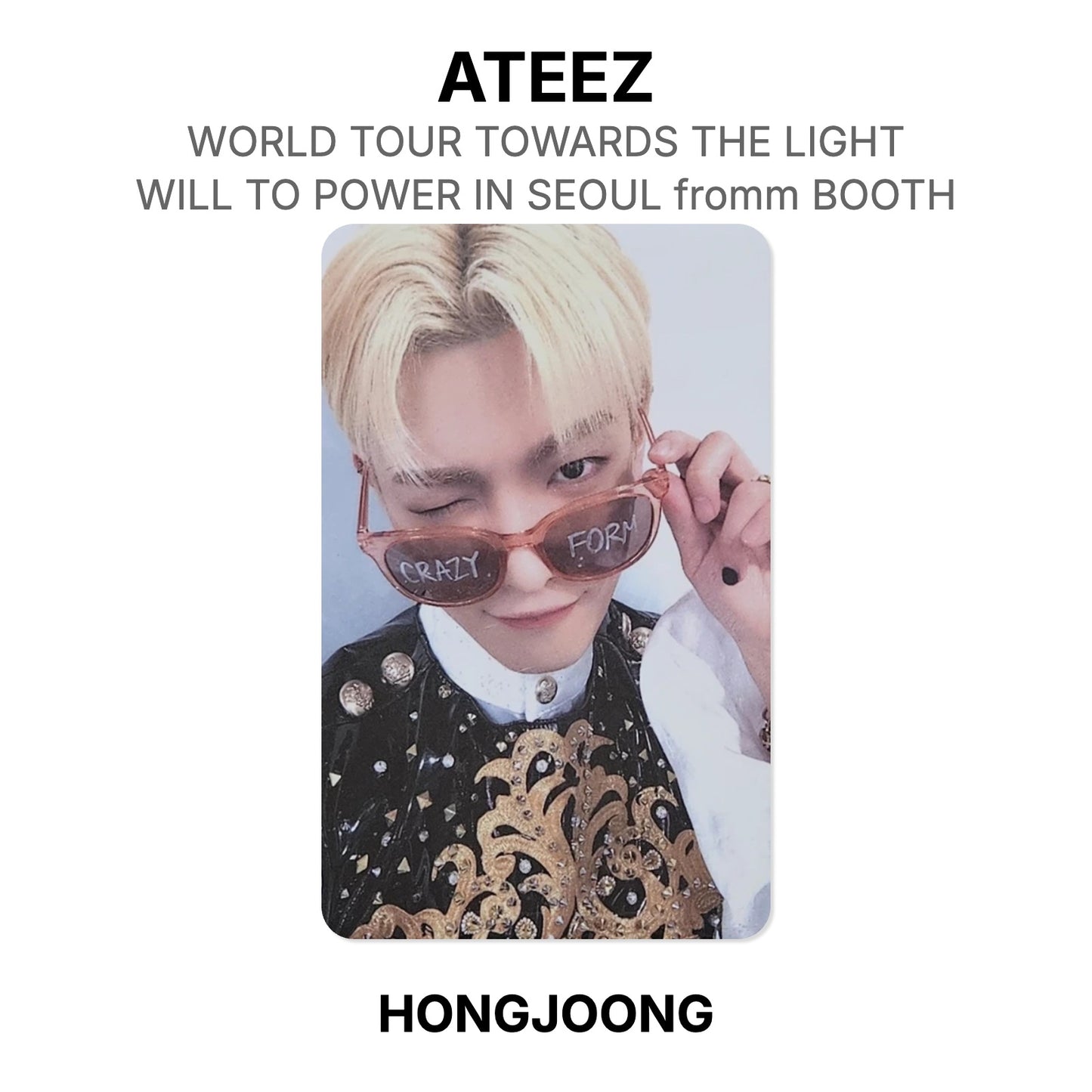 ATEEZ WORLD TOUR TOWARDS THE LIGHT : WILL TO POWER IN SEOUL fromm BOOTH Official Photocard