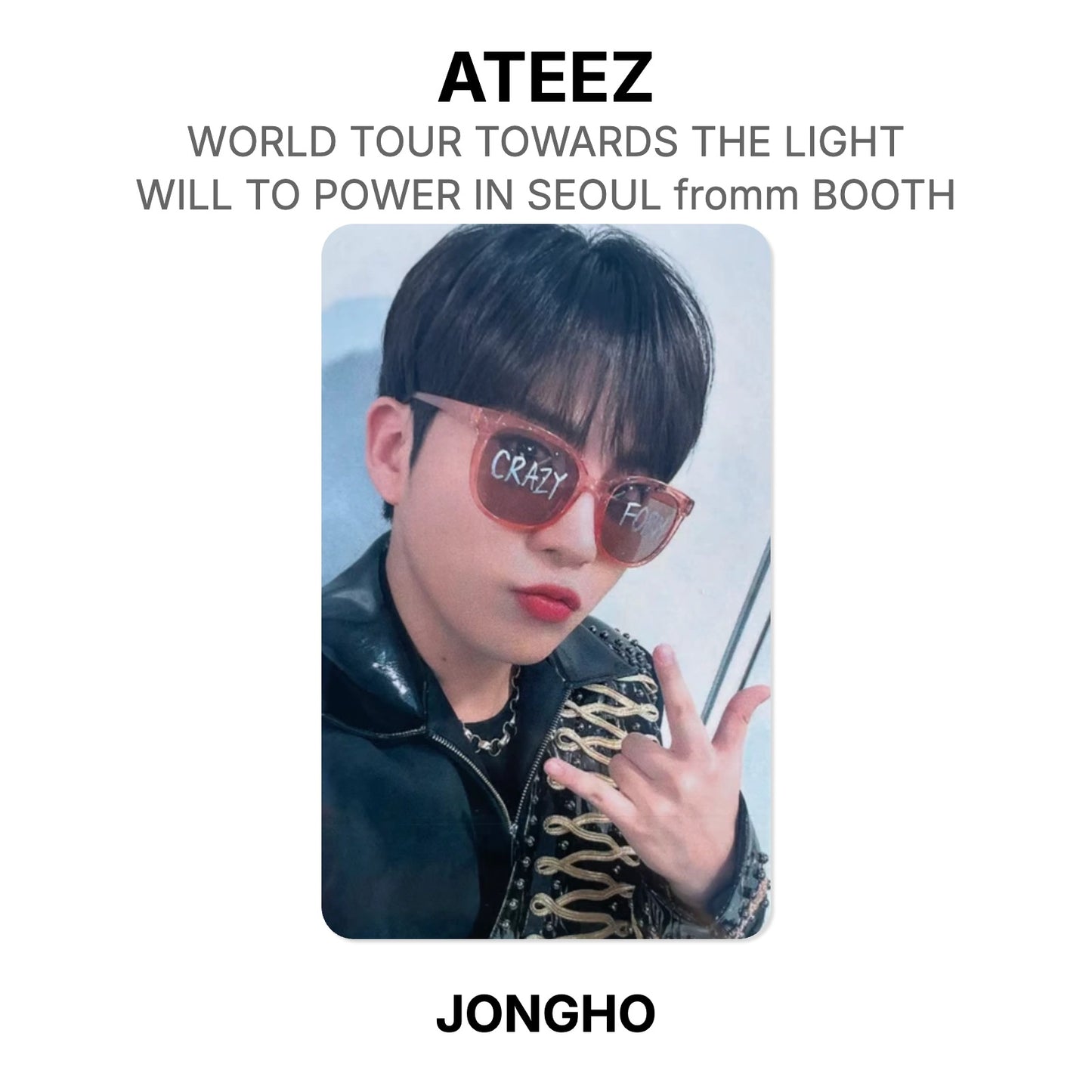 ATEEZ WORLD TOUR TOWARDS THE LIGHT : WILL TO POWER IN SEOUL fromm BOOTH Official Photocard