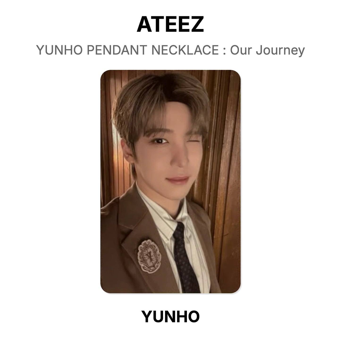 ATEEZ YUNHO ANHÄNGER-HALSKETTE: Our Journey Offizielle Fotokarte