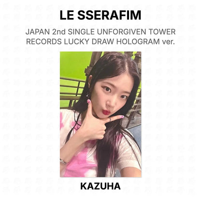 LE SSERAFIM JAPAN 2nd SINGLE UNFORGIVEN TOWER RECORDS LUCKY DRAW HOLOGRAM ver. Official Photocard