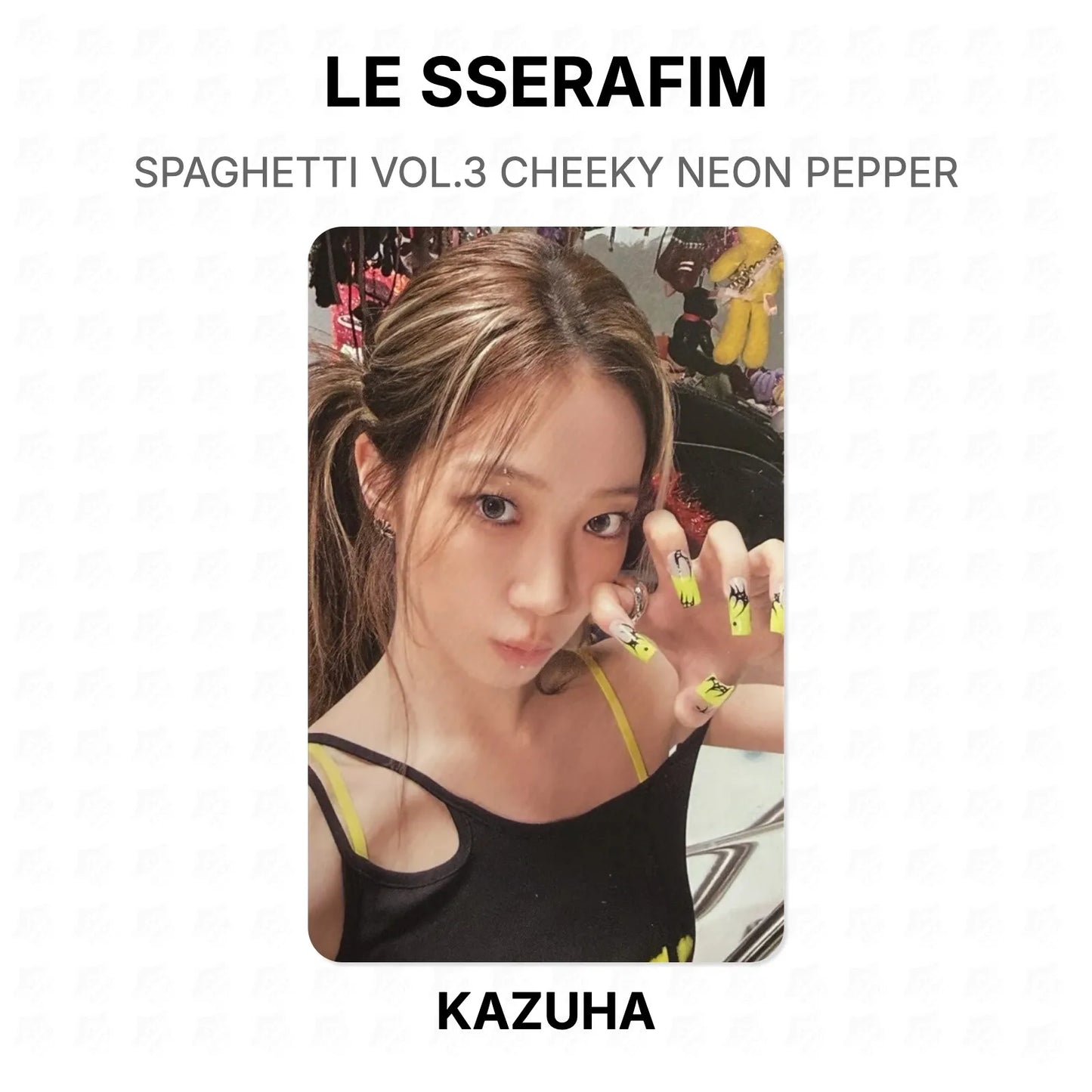 LE SSERAFIM SPAGHETTI VOL.3 CHEEKY NEON PEPPER Official Photocard