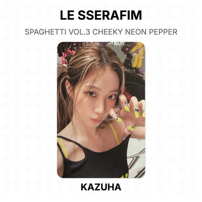 LE SSERAFIM SPAGHETTI VOL.3 CHEEKY NEON PEPPER Official Photocard