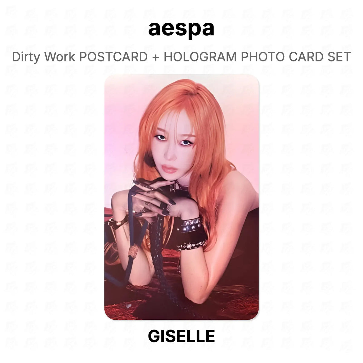 aespa Dirty Work POSTCARD + HOLOGRAM PHOTO CARD SET Official Photocard
