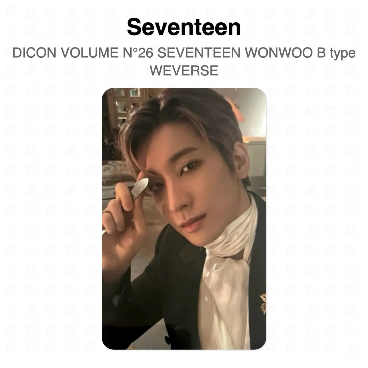 Seventeen DICON VOLUME N°26 SEVENTEEN WONWOO B type WEVERSE Official Photocard
