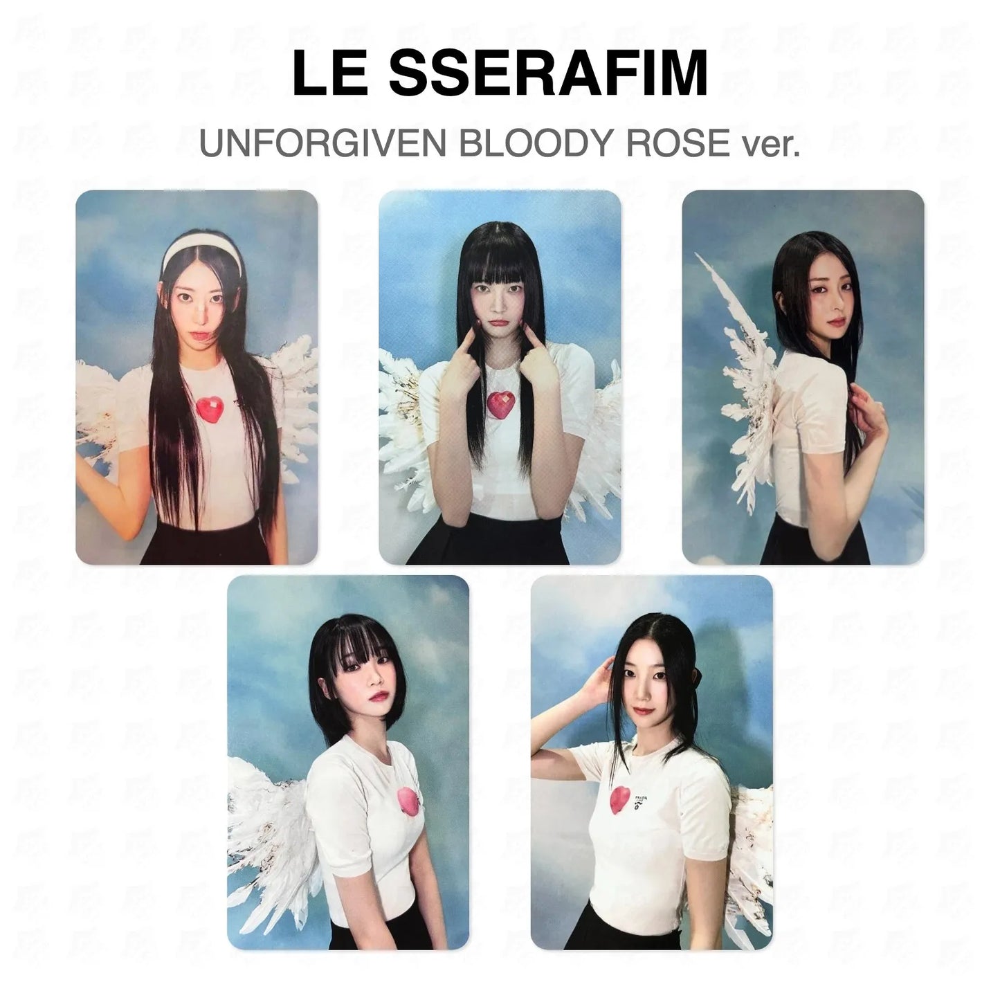 LE SSERAFIM UNFORGIVEN BLOODY ROSE ver. Official Photocard