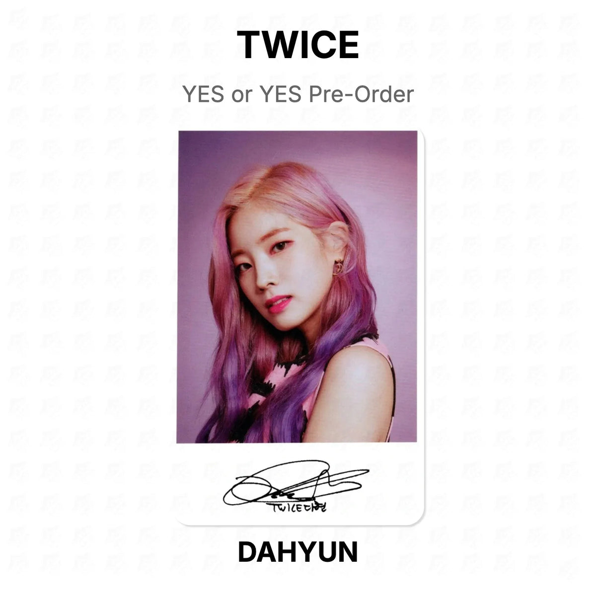 TWICE YES or YES Pre-Order Official Photocard