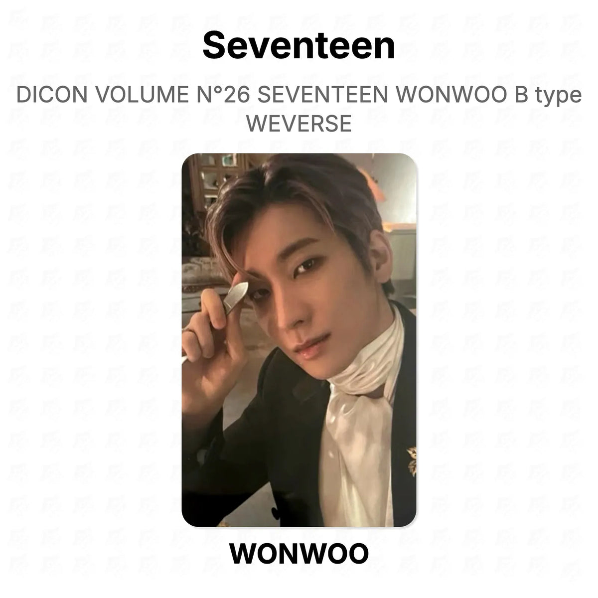 Seventeen DICON VOLUME N°26 SEVENTEEN WONWOO B type WEVERSE Official Photocard