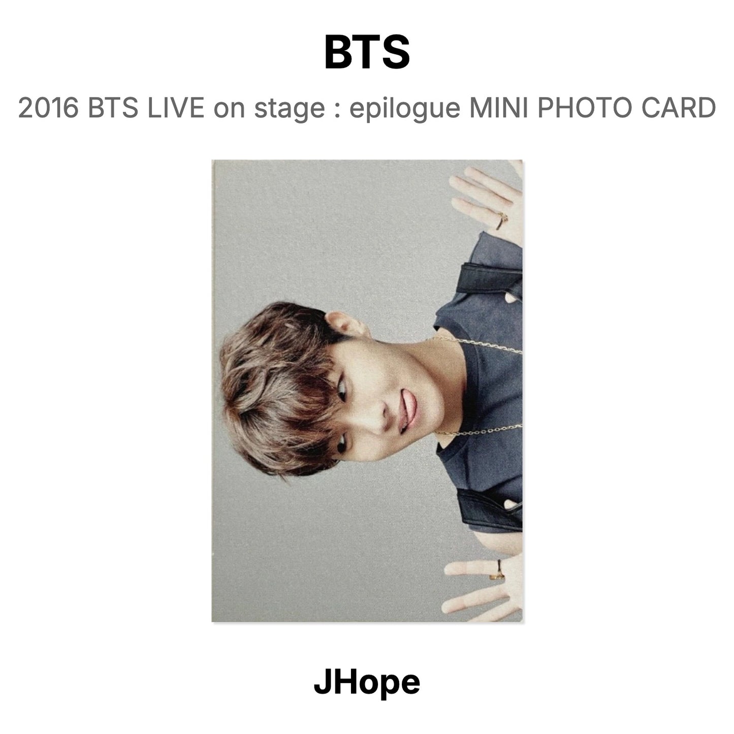 BTS 2016 BTS LIVE on stage : epilogue MINI PHOTO CARD Official Photocard