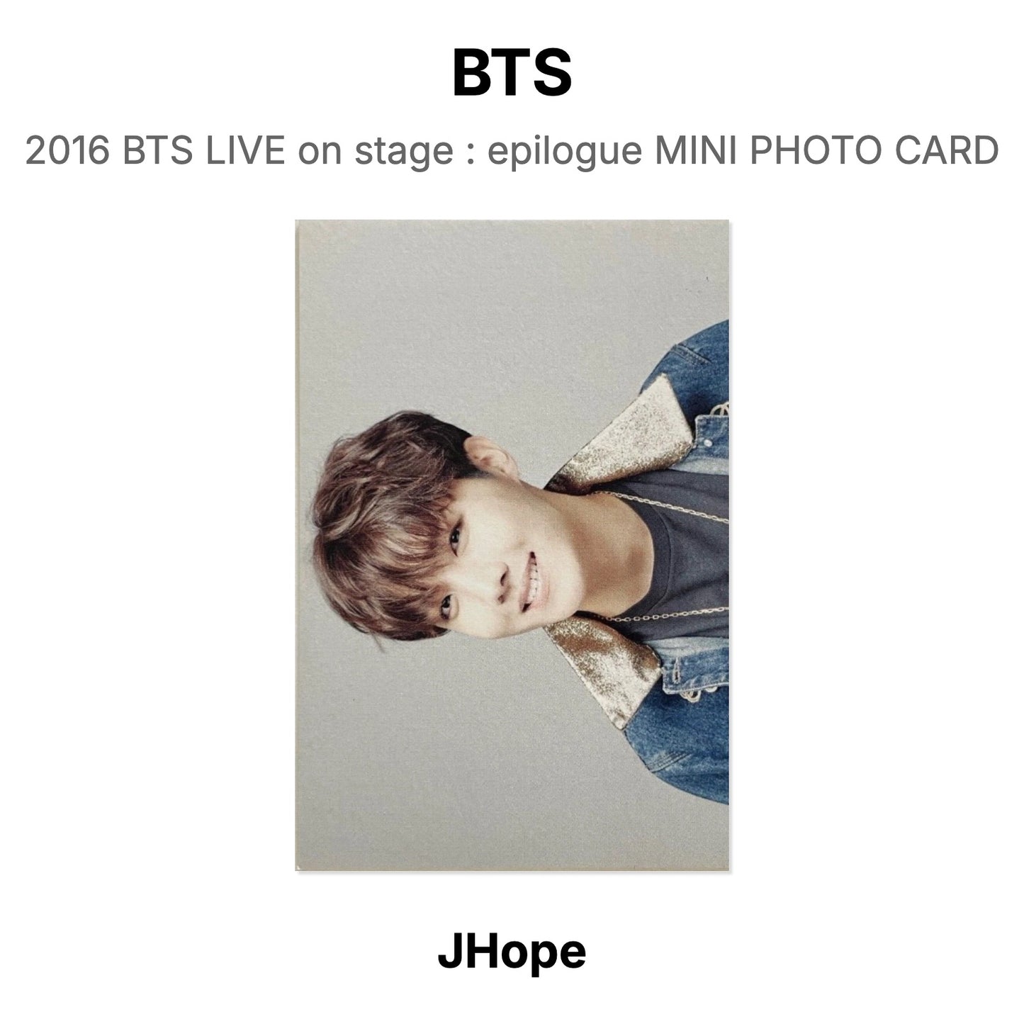 BTS 2016 BTS LIVE on stage : epilogue MINI PHOTO CARD Official Photocard