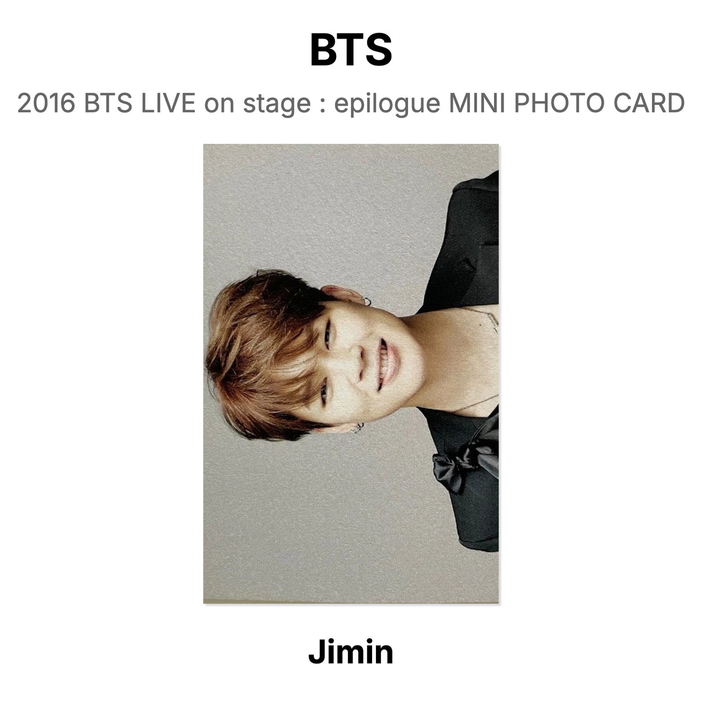 BTS 2016 BTS LIVE on stage : epilogue MINI PHOTO CARD Official Photocard
