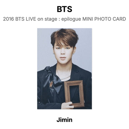 BTS 2016 BTS LIVE on stage : epilogue MINI PHOTO CARD Official Photocard
