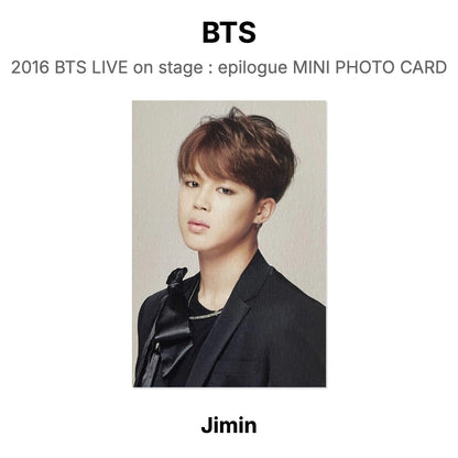 BTS 2016 BTS LIVE on stage : epilogue MINI PHOTO CARD Official Photocard