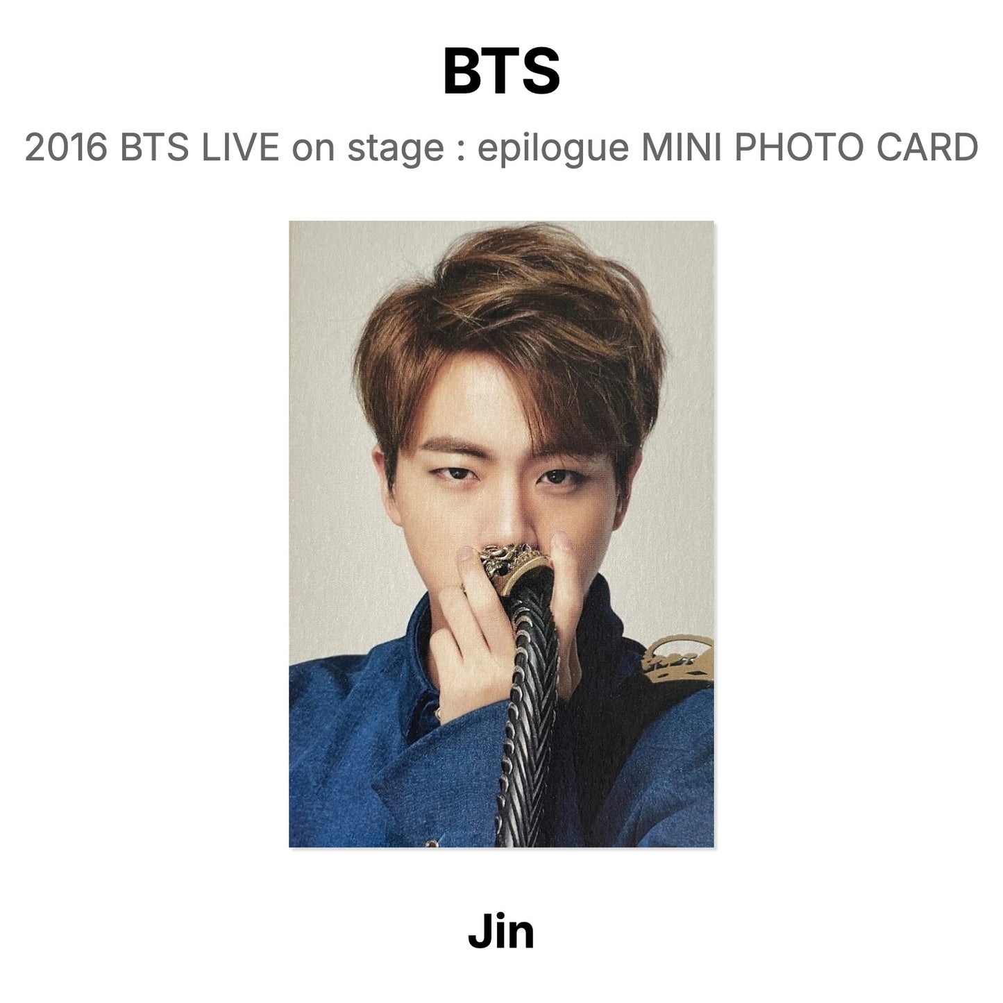BTS 2016 BTS LIVE on stage : epilogue MINI PHOTO CARD Official Photocard