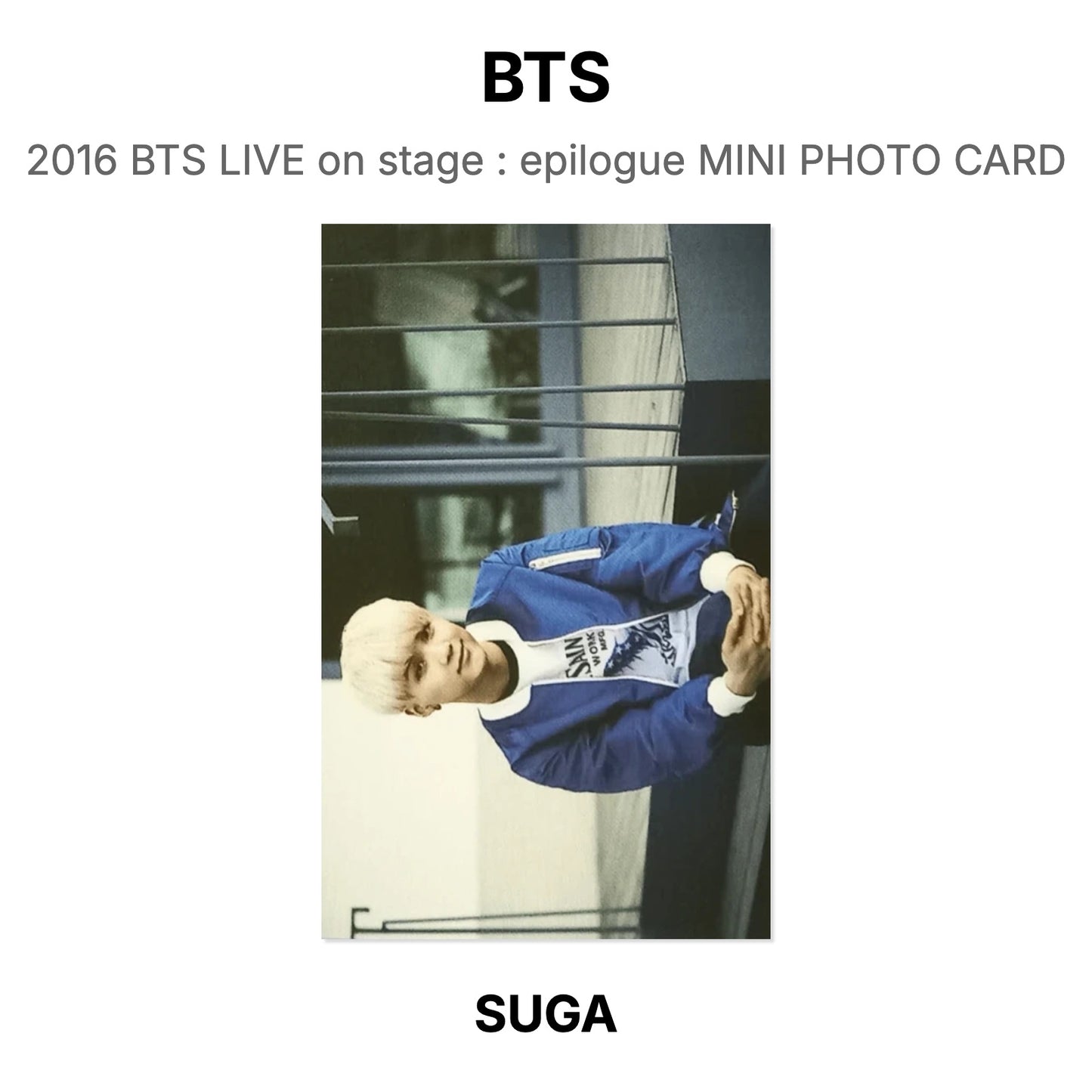 BTS 2016 BTS LIVE on stage : epilogue MINI PHOTO CARD Official Photocard
