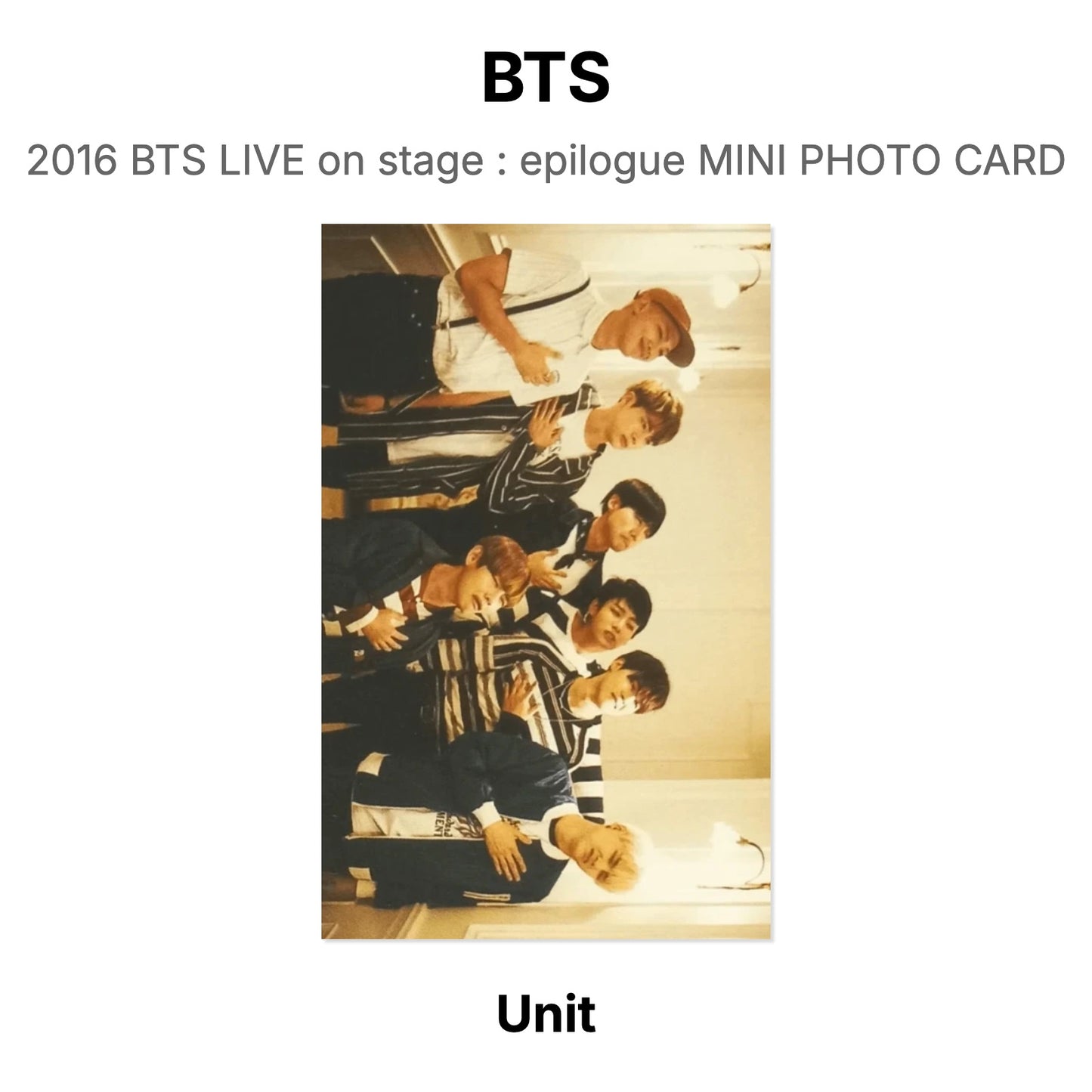 BTS 2016 BTS LIVE on stage : epilogue MINI PHOTO CARD Official Photocard