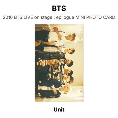 BTS 2016 BTS LIVE on stage : epilogue MINI PHOTO CARD Official Photocard
