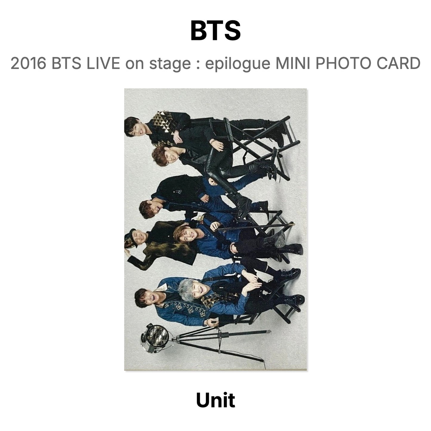 BTS 2016 BTS LIVE on stage : epilogue MINI PHOTO CARD Official Photocard