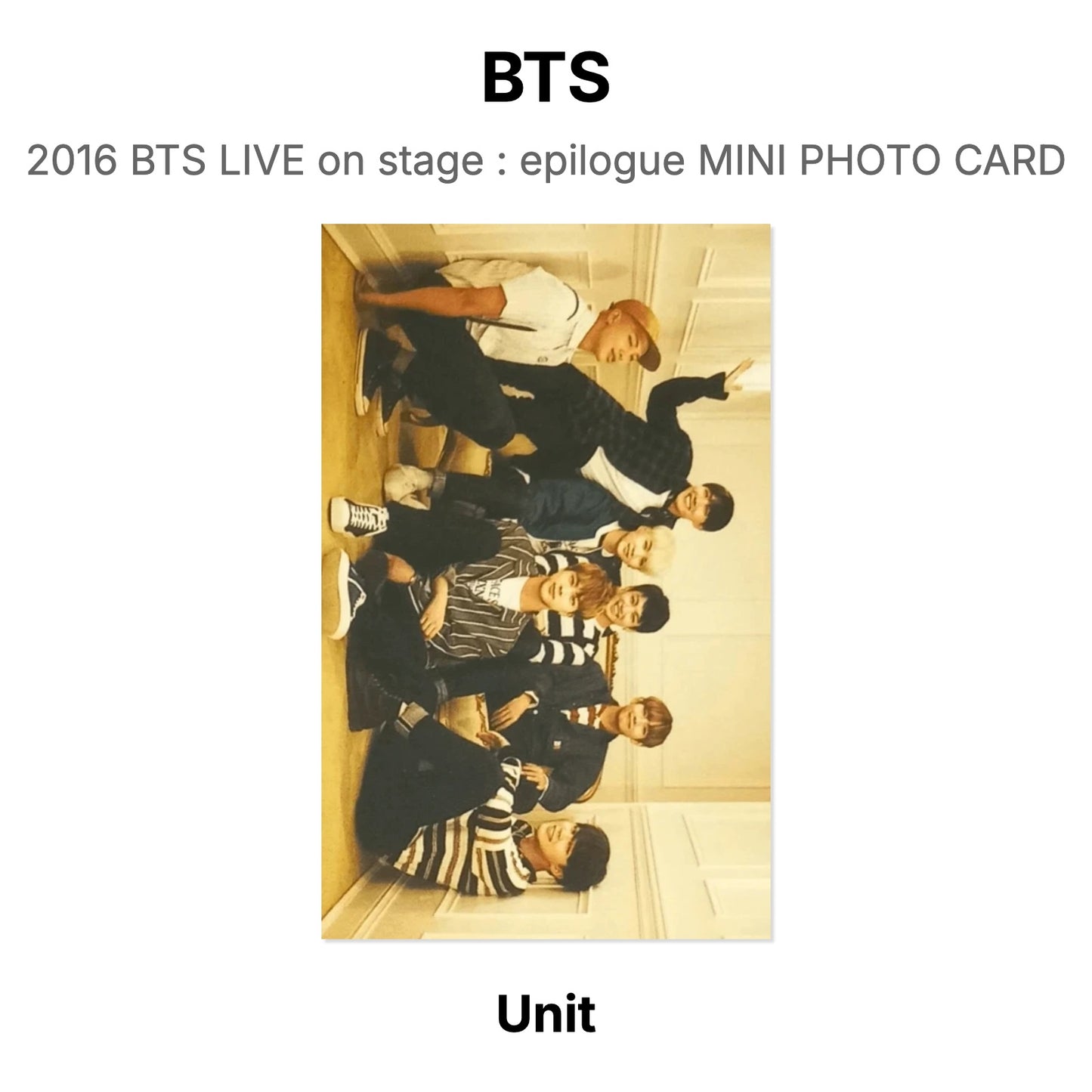 BTS 2016 BTS LIVE on stage : epilogue MINI PHOTO CARD Official Photocard