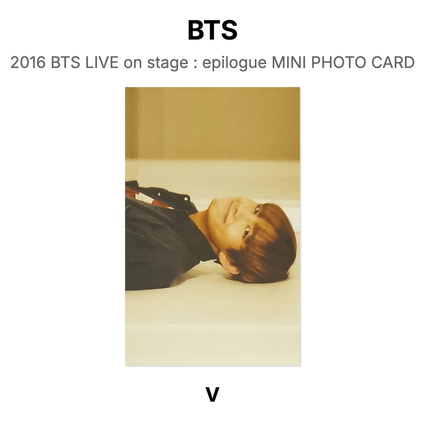 BTS 2016 BTS LIVE on stage : epilogue MINI PHOTO CARD Official Photocard