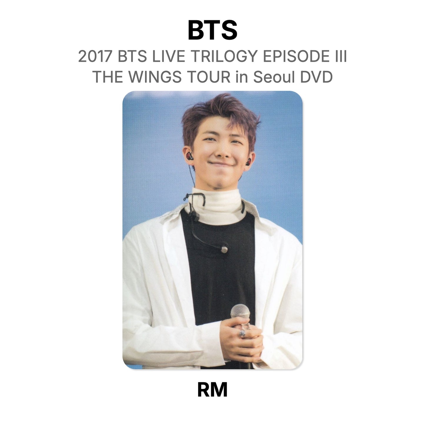 BTS 2017 BTS LIVE TRILOGY EPISODE III THE WINGS TOUR in Seoul DVD photocard ufficiale