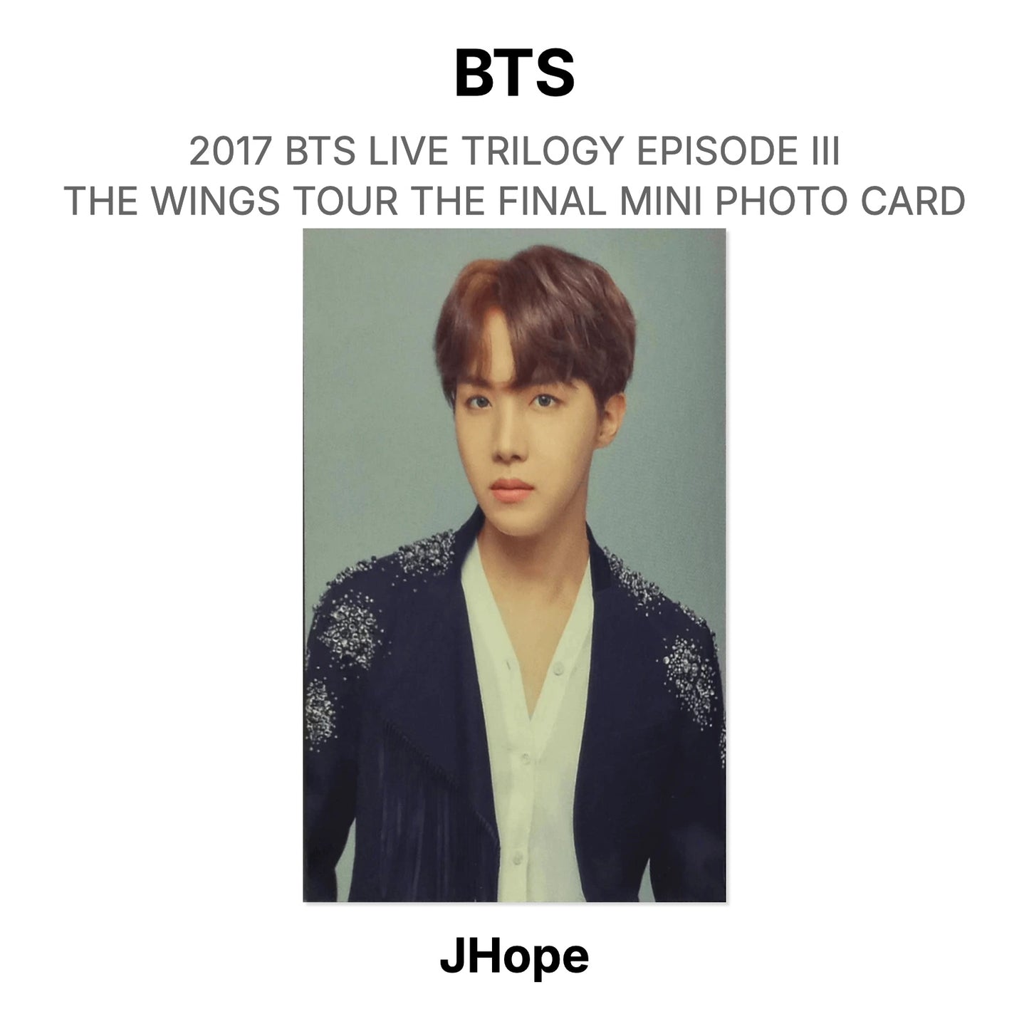 BTS 2017 BTS LIVE TRILOGY EPISODE III THE WINGS TOUR THE FINAL MINI PHOTO CARD Official Photocard
