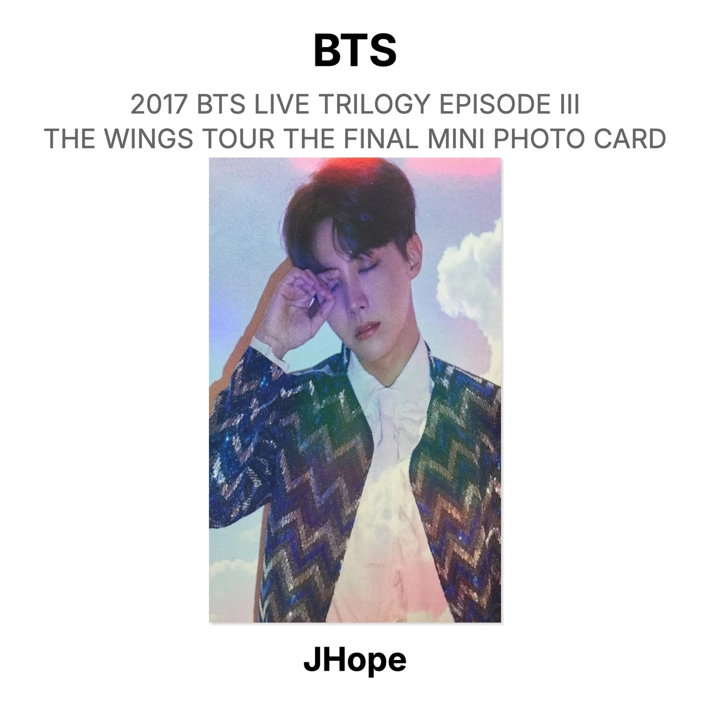 BTS 2017 BTS LIVE TRILOGY EPISODE III THE WINGS TOUR THE FINAL MINI PHOTO CARD Official Photocard