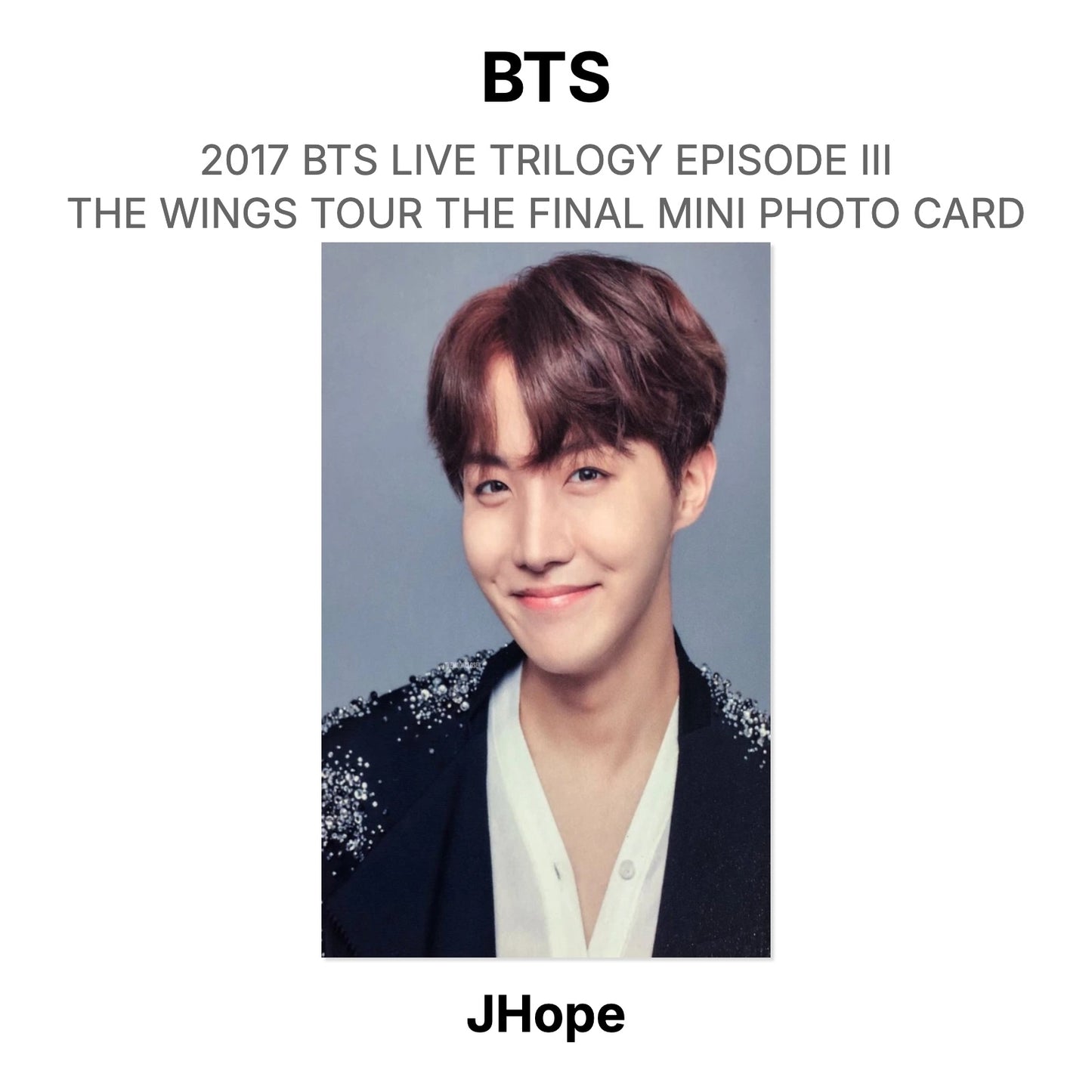 BTS 2017 BTS LIVE TRILOGY EPISODE III THE WINGS TOUR THE FINAL MINI PHOTO CARD Official Photocard