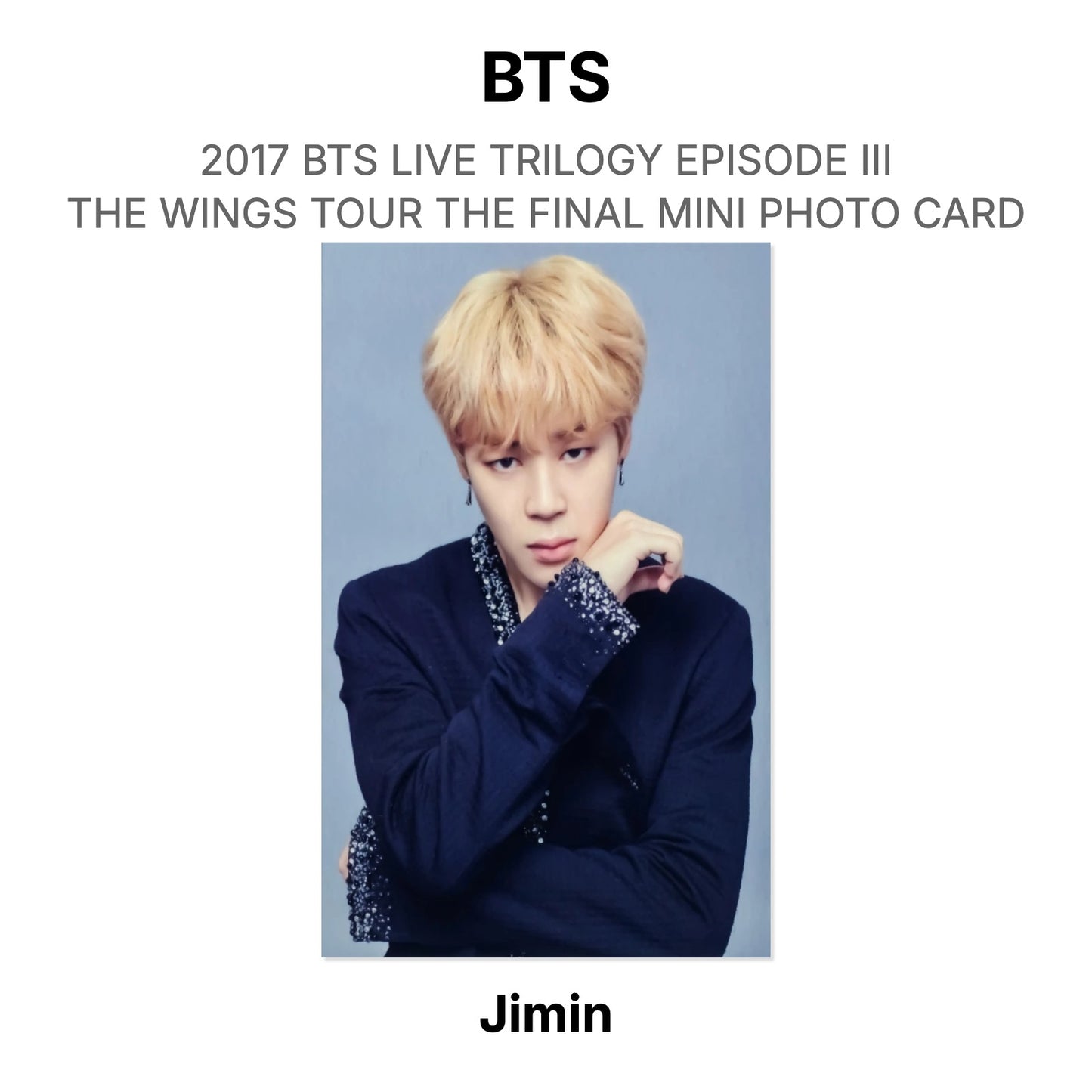 BTS 2017 BTS LIVE TRILOGY EPISODE III THE WINGS TOUR THE FINAL MINI PHOTO CARD Official Photocard