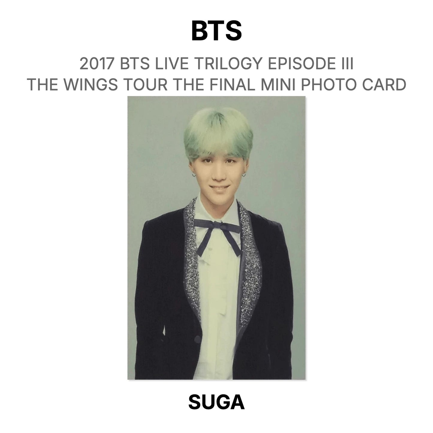 BTS 2017 BTS LIVE TRILOGY EPISODE III THE WINGS TOUR THE FINAL MINI PHOTO CARD Official Photocard