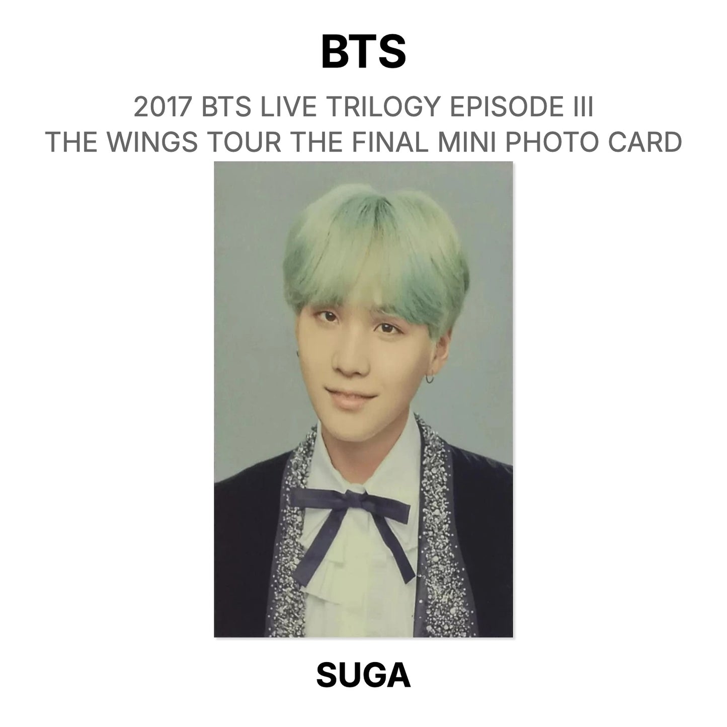 BTS 2017 BTS LIVE TRILOGY EPISODE III THE WINGS TOUR THE FINAL MINI PHOTO CARD Official Photocard