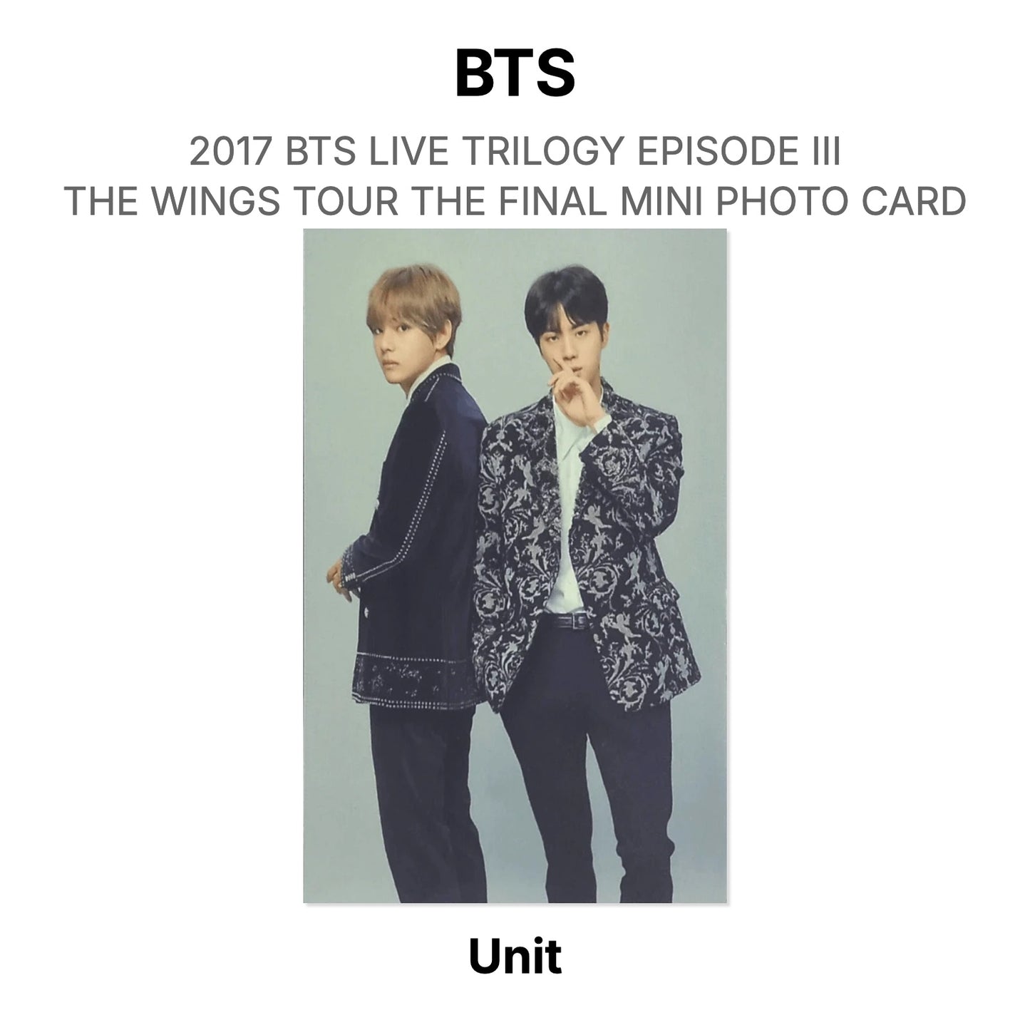 BTS 2017 BTS LIVE TRILOGY EPISODE III THE WINGS TOUR THE FINAL MINI PHOTO CARD Official Photocard
