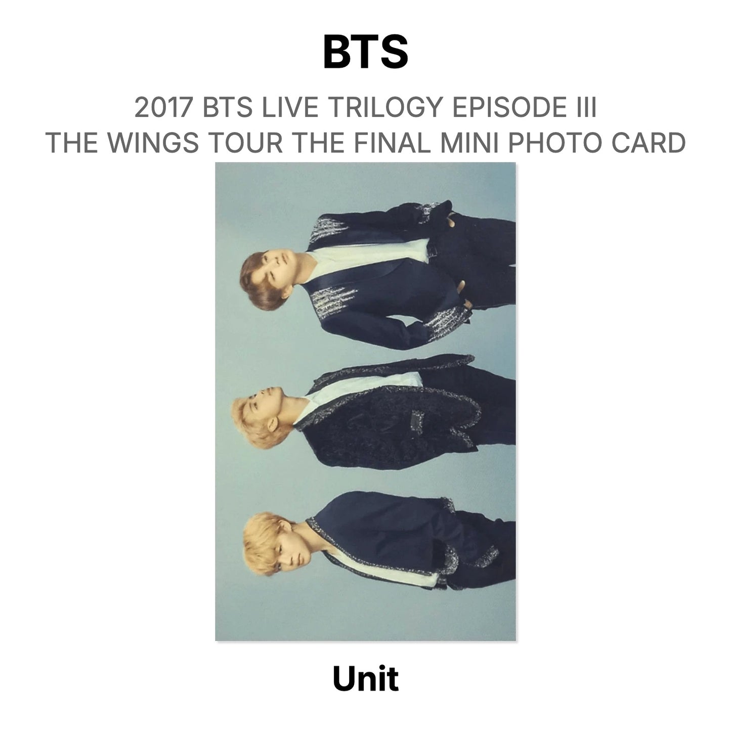 BTS 2017 BTS LIVE TRILOGY EPISODE III THE WINGS TOUR THE FINAL MINI PHOTO CARD Official Photocard