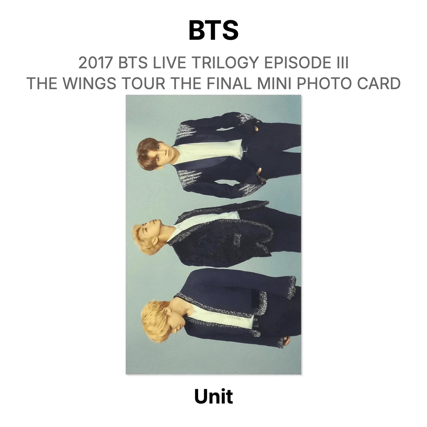 BTS 2017 BTS LIVE TRILOGY EPISODE III THE WINGS TOUR THE FINAL MINI PHOTO CARD Official Photocard