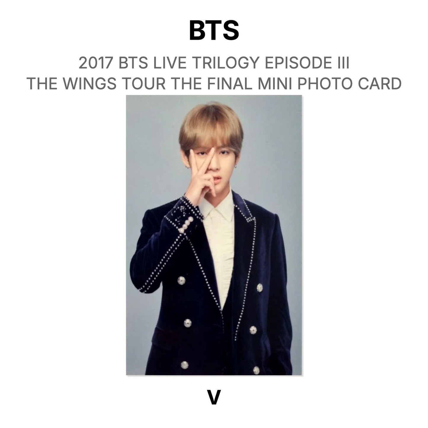 BTS 2017 BTS LIVE TRILOGY EPISODE III THE WINGS TOUR THE FINAL MINI PHOTO CARD Official Photocard