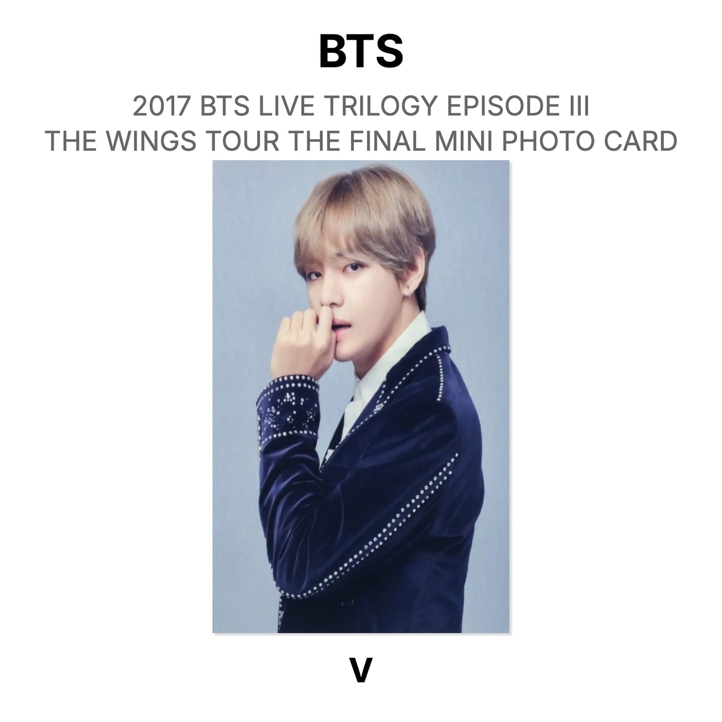 BTS 2017 BTS LIVE TRILOGY EPISODE III THE WINGS TOUR THE FINAL MINI PHOTO CARD Official Photocard