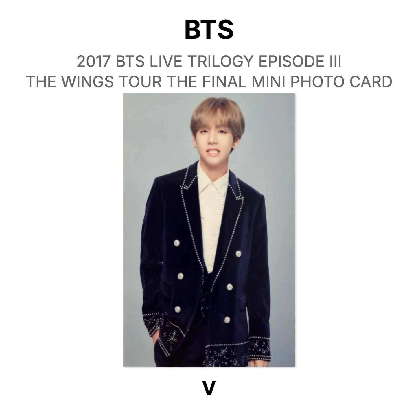 BTS 2017 BTS LIVE TRILOGY EPISODE III THE WINGS TOUR THE FINAL MINI PHOTO CARD Official Photocard