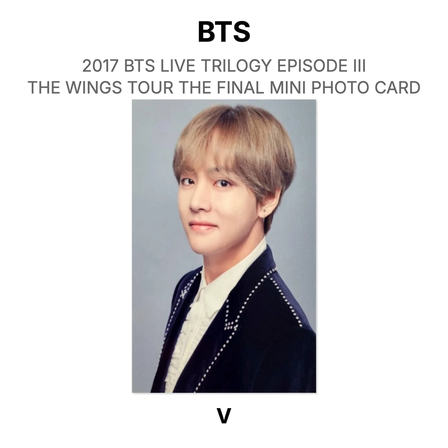 BTS 2017 BTS LIVE TRILOGY EPISODE III THE WINGS TOUR THE FINAL MINI PHOTO CARD Official Photocard